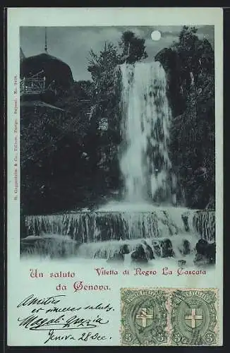 Mondschein-AK Genova, Viletta si Negro, La Cascata