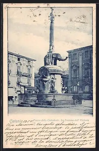 AK Catania, Piazza della Cattedrale, La Fontana dell` Elefante