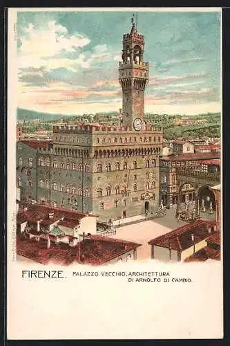 Lithographie Firenze, Palazzo Vecchio