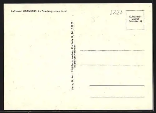 AK Odenspiel im Oberbergischen Land, Ortsansicht mit Strasse