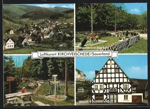 AK Kirchveischede /Sauerland, Westf. Fachwerkhaus, Wassertretbecken, Am Glöckchen