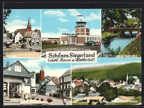 AK Burbach / Siegerl., Flughafen Siegerland, Ortsansicht, Strassenpartie im Wilnsdorf