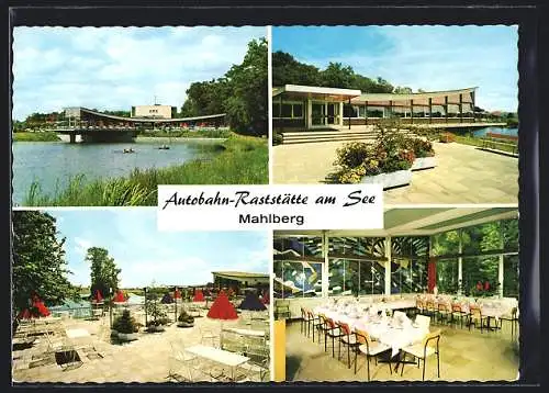 AK Mahlberg / Baden, Autobahn-Raststätte Mahlberg-Ost am See