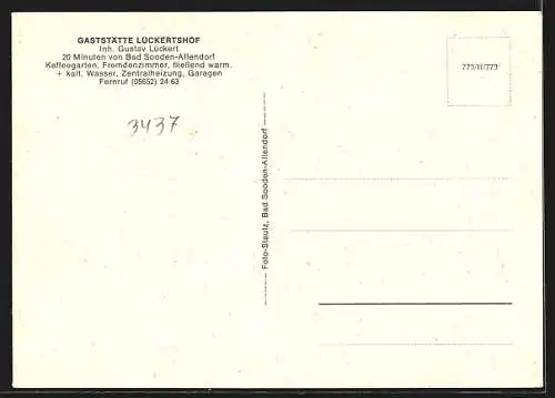 AK Bad Sooden-Allendorf, Gastätte Lückertshof im Frühling