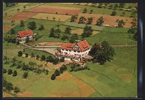 AK Sasbachwalden /Brandmatt, Gasthof Pension Schwarzwaldperle vom Flugzeug aus