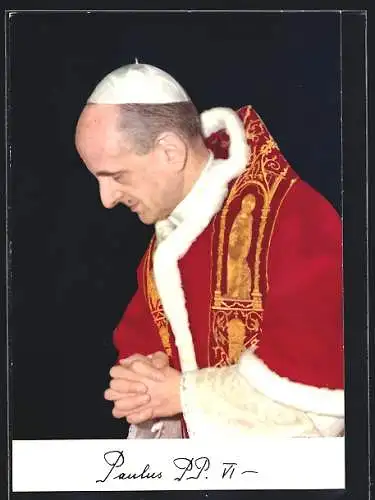 AK Portrait von Papst Paul VI. mit gefalteten Händen