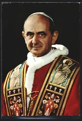 AK Portrait von Papst Paul VI. in Robe