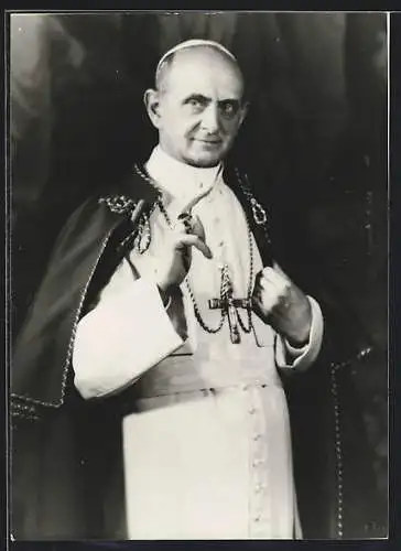 AK Portrait von Papst Paul VI. mit segnender Hand