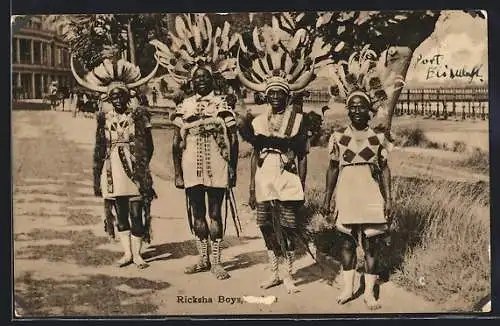 AK Four Ricksha Boys in traditional clothing