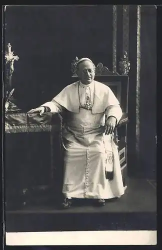 AK Papst Pius XI. im weissen Gewand