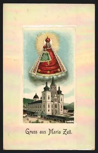 Präge-Künstler-AK Maria-Zell, Kirche mit Gnadenbild