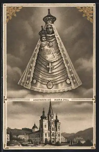Präge-Künstler-AK Mariazell, Kirche mit Gnadenbild