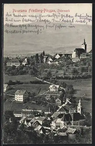 AK Friedberg im Pinggau, Panoramablick