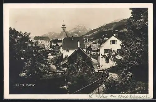 AK Liezen, Teilansicht mit Kirche gegen Tausing