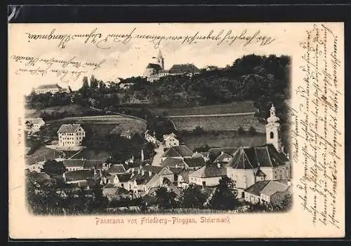 AK Friedberg-Pinggau, Panoramablick mit Kirche
