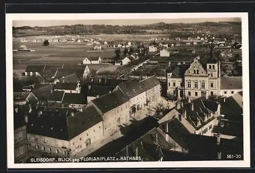 AK Gleisdorf, Blick gegen Florianiplatz und Rathaus