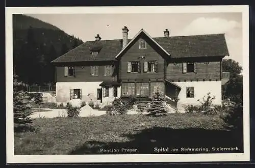 AK Spital am Semmering, Frontalansicht der Pension Preyer