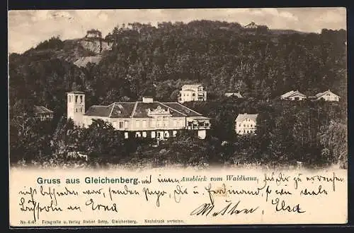 AK Gleichenberg, Ausblick vom Waldhaus auf die Ortschaft