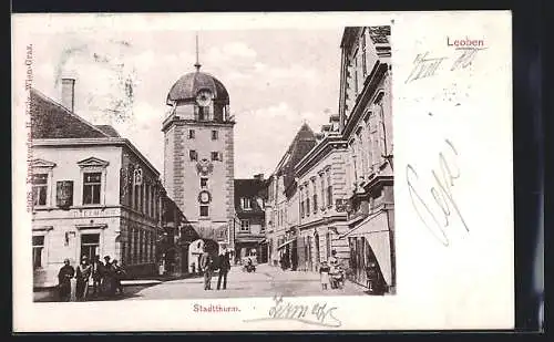 AK Leoben, Blick auf den Stadtthurm