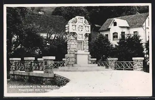 AK Waldbach /Stmk., Kriegerdenkmal, eingeweiht 1935