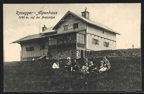 AK Rosegger-Alpenhaus, Berghütte auf der Pretulalpe