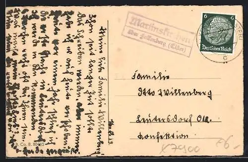 AK Landpoststempel Martinskirchen über Falkenberg /Elster