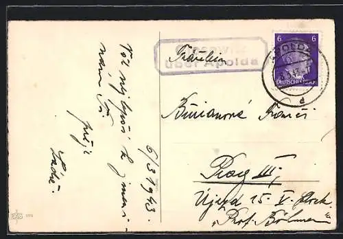 AK Landpoststempel Closewitz über Apolda