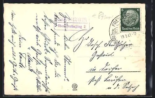 AK Landpoststempel Schönram über Freilassing
