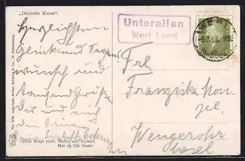 AK Landpoststempel Unterallen /Werl Land