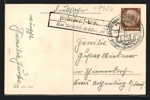 AK Landpoststempel Jänkendorf-Ullersdorf über Reichenbach /Oberlausitz