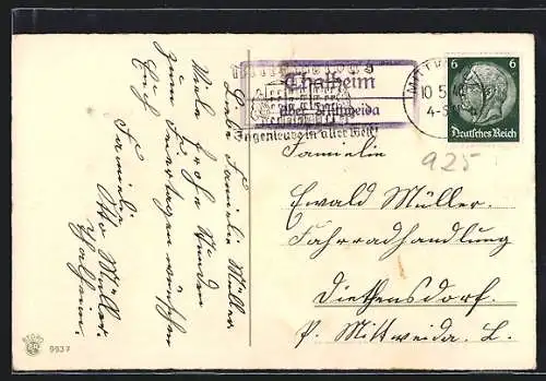 AK Landpoststempel Thalheim über Mittweida