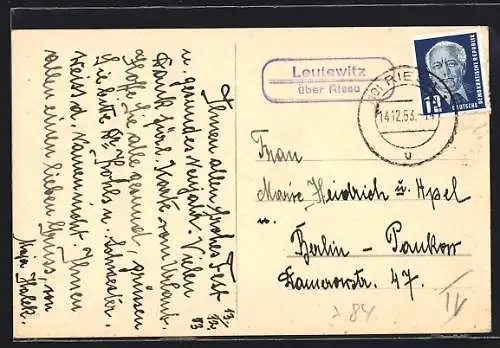 AK Landpoststempel Leutewitz über Riesa