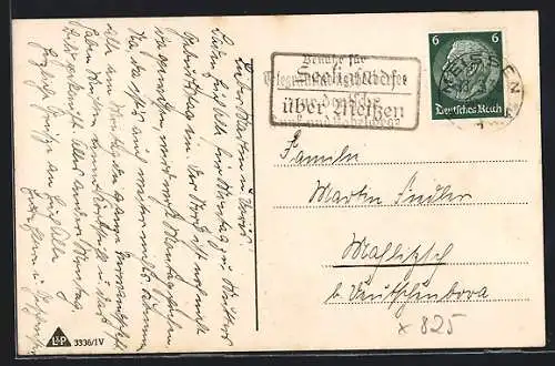 AK Landpoststempel Seeligstadt über Meissen