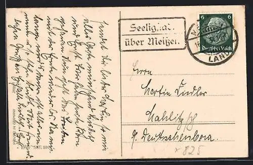 AK Landpoststempel Seeligstadt über Meissen