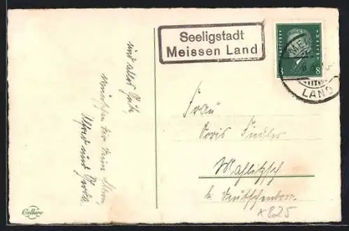 AK Landpoststempel Seeligstadt Meissen Land