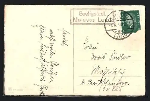 AK Landpoststempel Seeligstadt Meissen Land