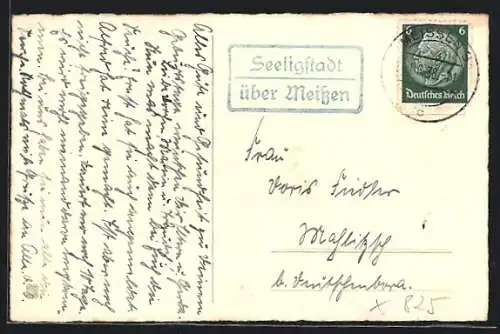 AK Landpoststempel Seeligstadt über Meissen