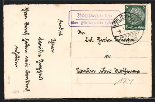 AK Landpoststempel Hoppegarten über Fürstenwalde /Spree