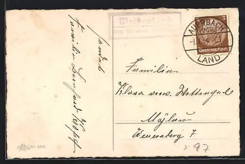 AK Landpoststempel Weissensand über Auerbach /Voigtland