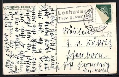 AK Landpoststempel Loshausen, Treysa (Bz. Kassel) Land