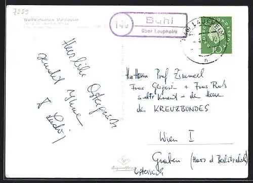 AK Landpoststempel Bühl über Laupheim