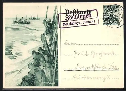 AK Landpoststempel Zöschingen über Dillingen (Donau)
