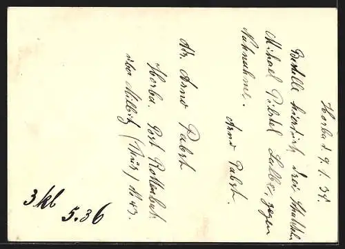 AK Landpoststempel Milbitz über Rottenbach (Thüring.)