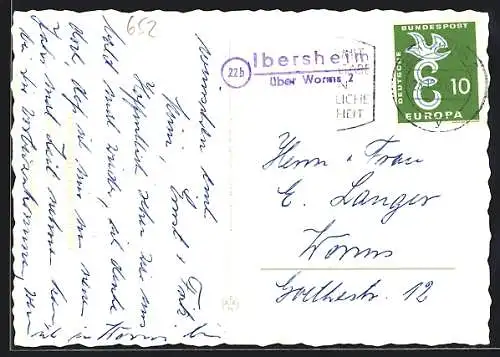 AK Landpoststempel Ibersheim über Worms 2