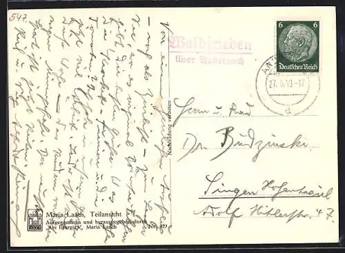 AK Landpoststempel Waldfrieden über Andernach