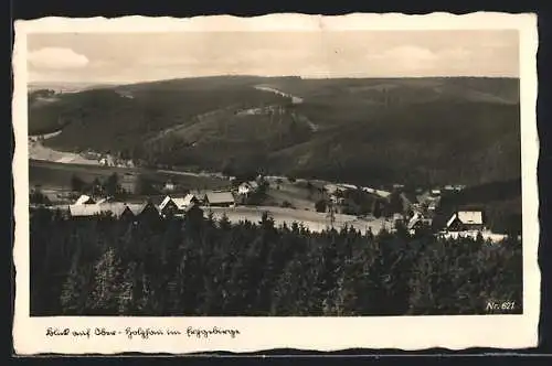 AK Ober-Holzhau im Erzgebirge, Blick auf verstreute Ortschaft zwischen Waldgebieten