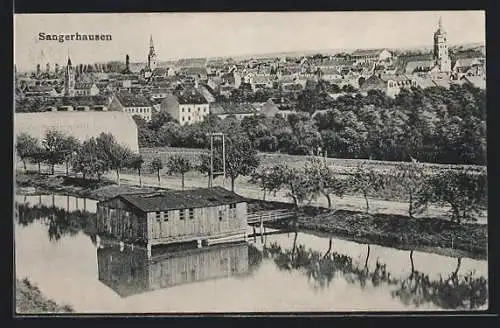 AK Sangerhausen, Stadtansicht aus der Vogelschau