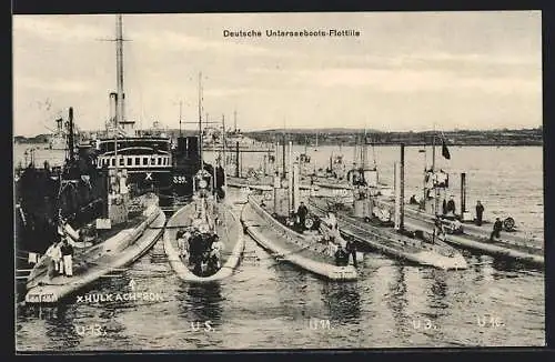 AK Deutsche Unterseeboot-Flottille mit SM U13, U5, U11, U3 und U16