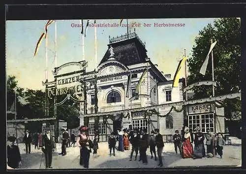 AK Graz, Industriehalle zur Zeit der Herbstmesse
