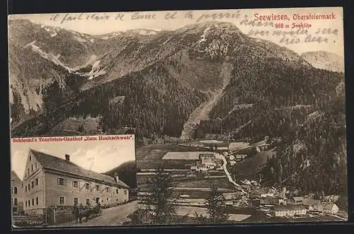 AK Seewiesen, Touristen-Gasthof Zum Hochschwab Schiechl, Panorama